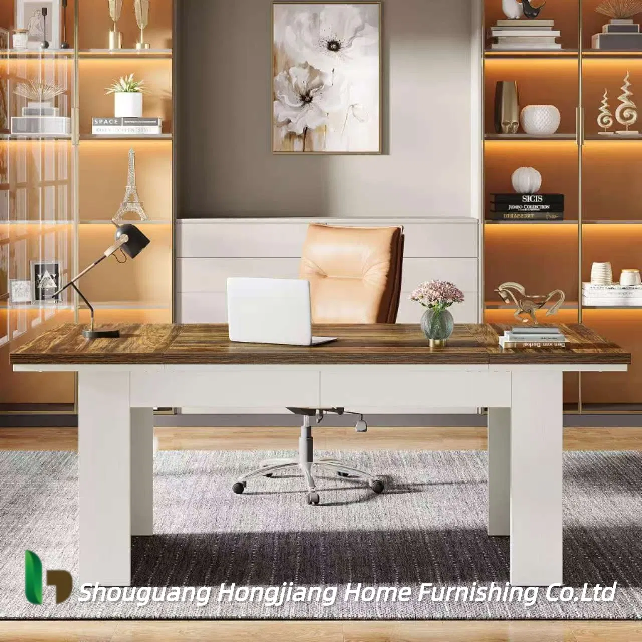 Simple and Elegant Single Office Desk, Dignified and Stable Executive Desk