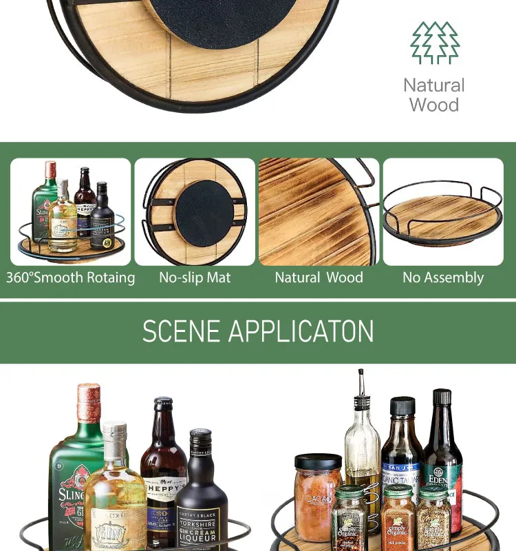 Wood Lazy Susan Organizer 3