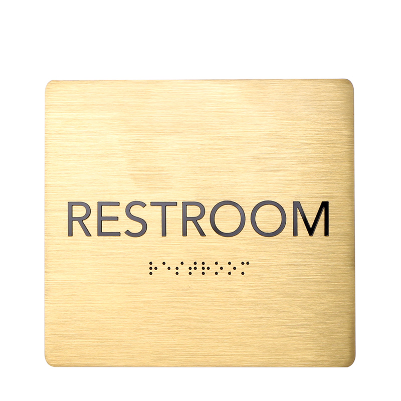 Custom Ada Braille Sign Raised Letters Plaque Metal Bead Braille Signage