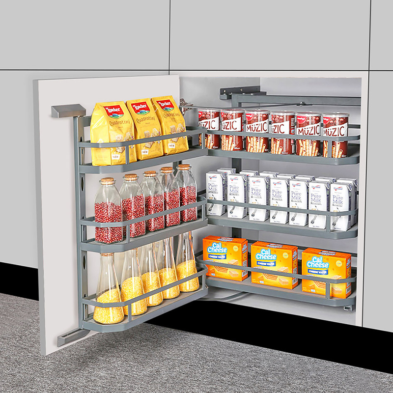 Factory Linked Baskets Wooden Racks Full Extension Pantry Storage Shelf Pull-out Basket Kitchen Appliance Cabinet Organizer