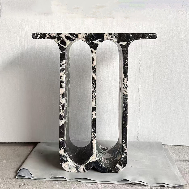 Black Marble Arch Console Table Furniture Sofa Modern Marble Side Entryway Table