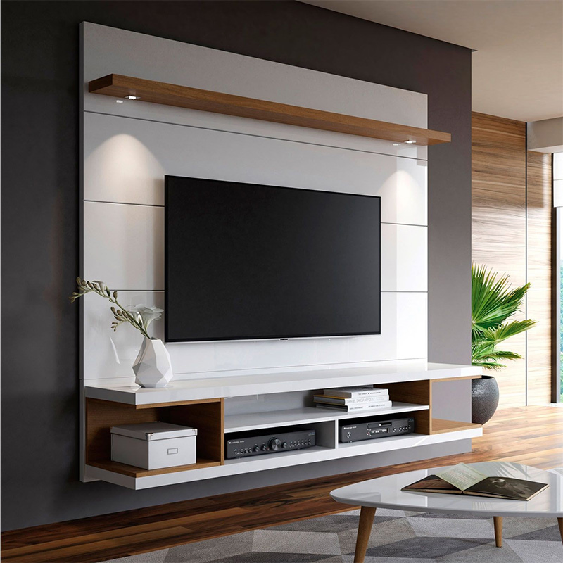 Modern Minimalist Light Luxury High-Gloss Lamp Living Room TV Stand Furniture