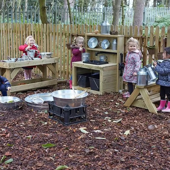 EMA Wooden Toddler Role Play Furniture for Outdoor Garden Imaginative Play