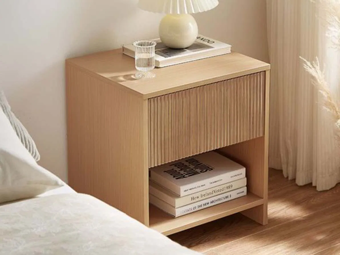 [Limited Time Special] High-End Rock Panel Bedside Table Scratch-Resistant Wear-Resistant Easy to Clean Bedroom Luxury Support High-End Atmosphere Nightstands