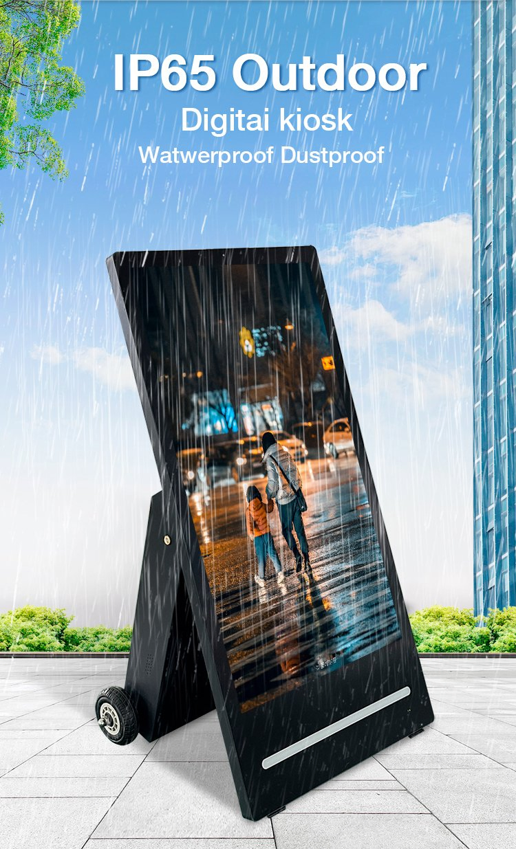 Weatherproof 43-Inch Digital Signage Screen in Stylish Wood Case