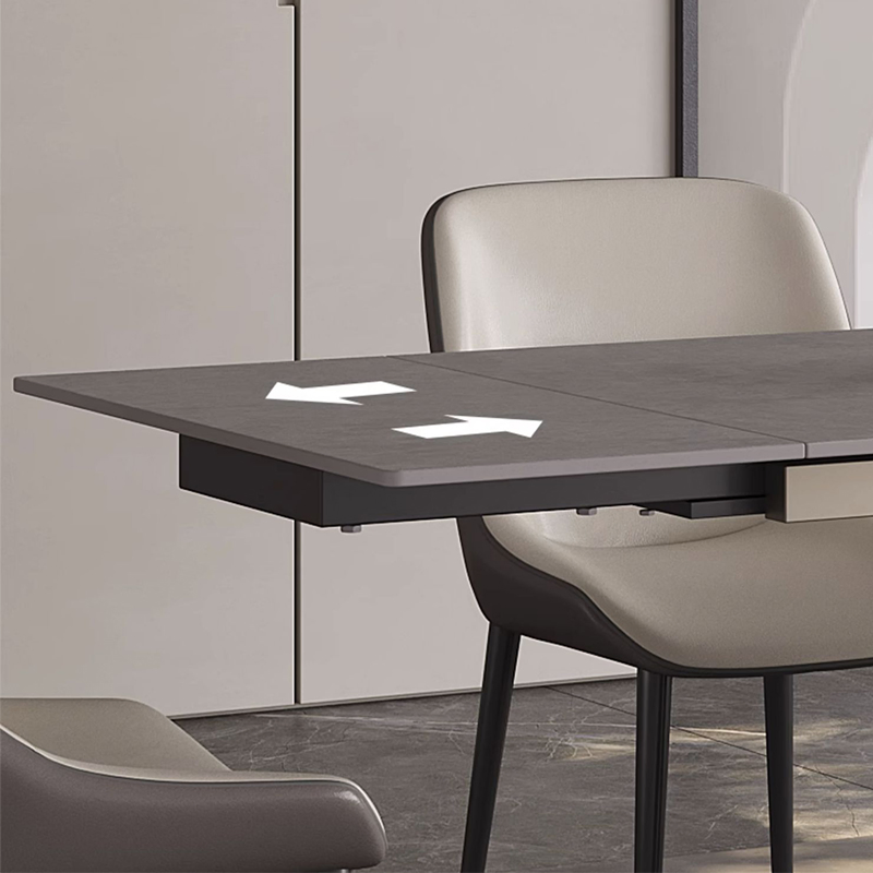 Dining Room Carbon Steel Legs Marble Sintered Stone Top Modern Round Diningroom Furniture