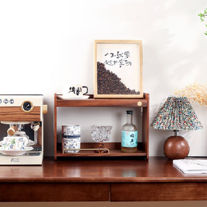 Clear Acrylic Partition Wooden Organizer for Kitchen Items