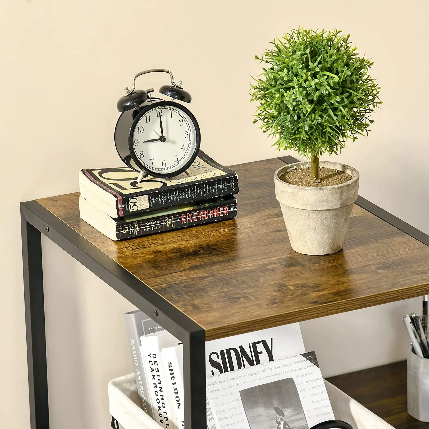 Modern Executive Office Furniture Desk with Integrated Storage and Shelving System