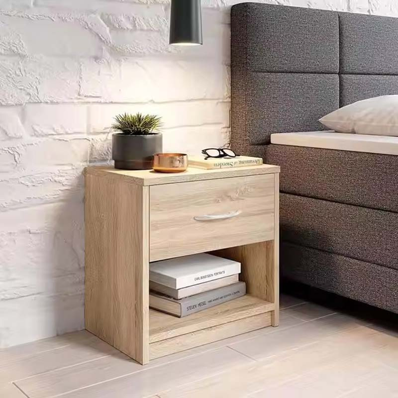 One Drawer Nightstand Wooden Custom for Bedroom Set