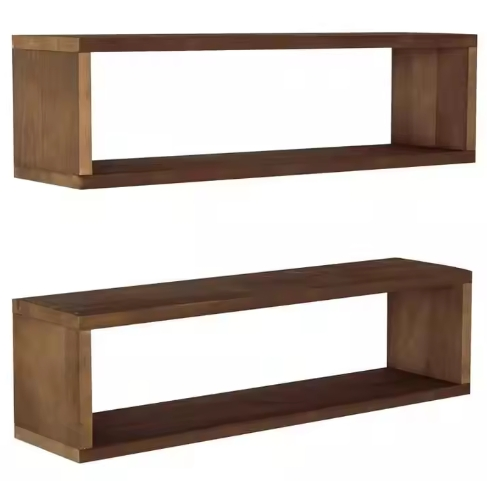 Wm-7 Hot Sale Wall Floating Shelf Rectangle Solid Wood Wall Mounted Shelves Kitchen Organizer