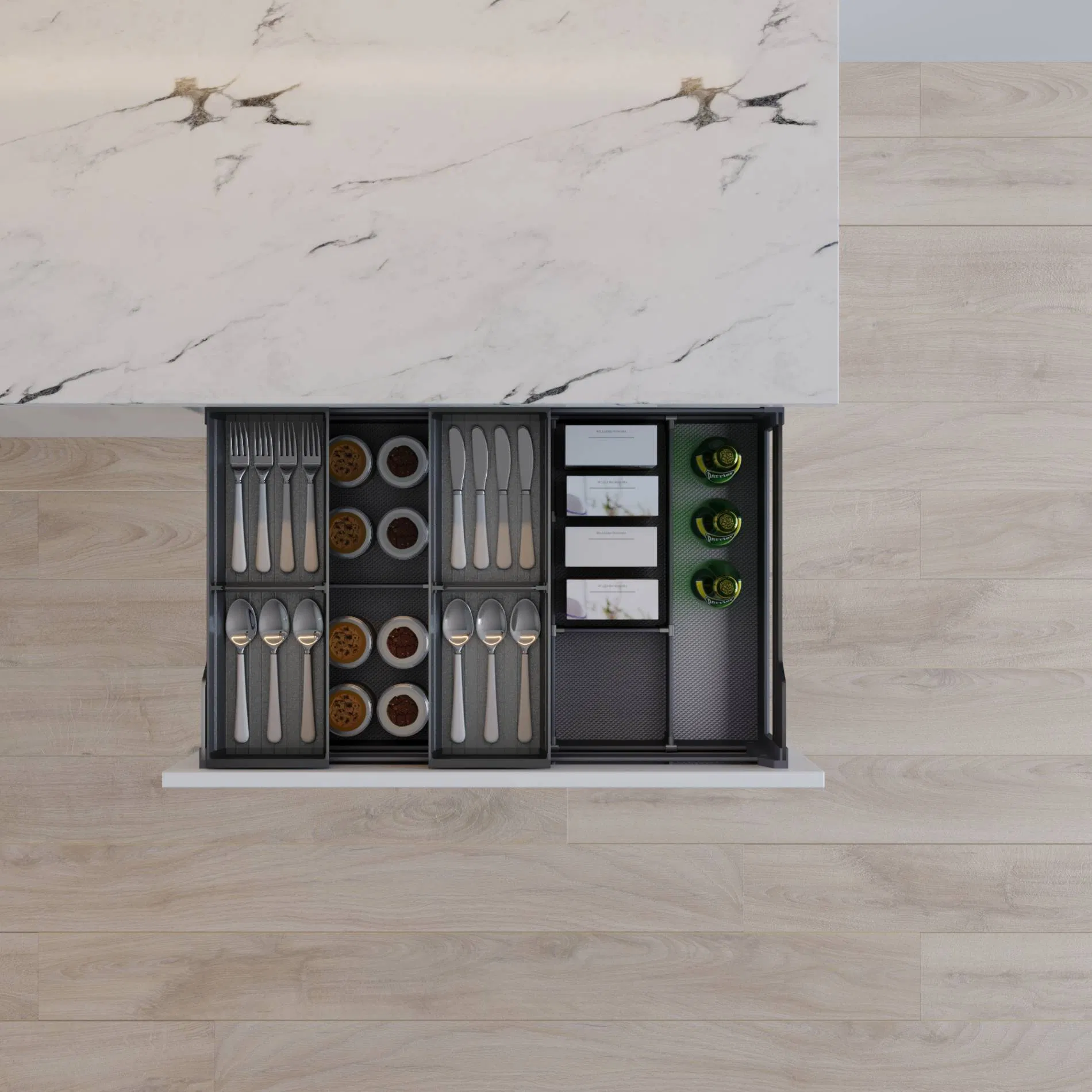 Kitchen Storage System Wooden Finishing Line Tool Organizer