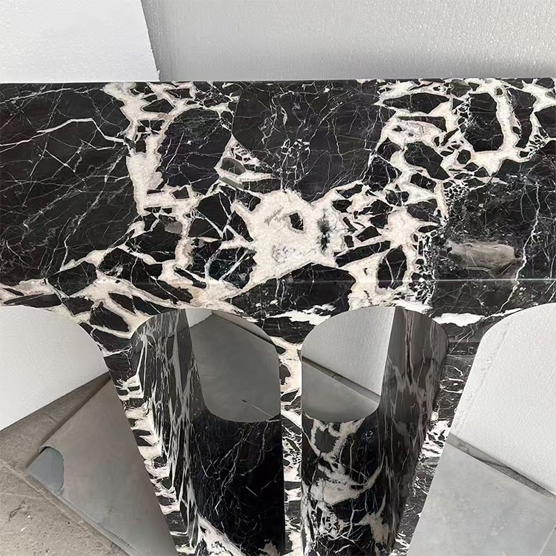 Black Marble Arch Console Table Furniture Sofa Modern Marble Side Entryway Table
