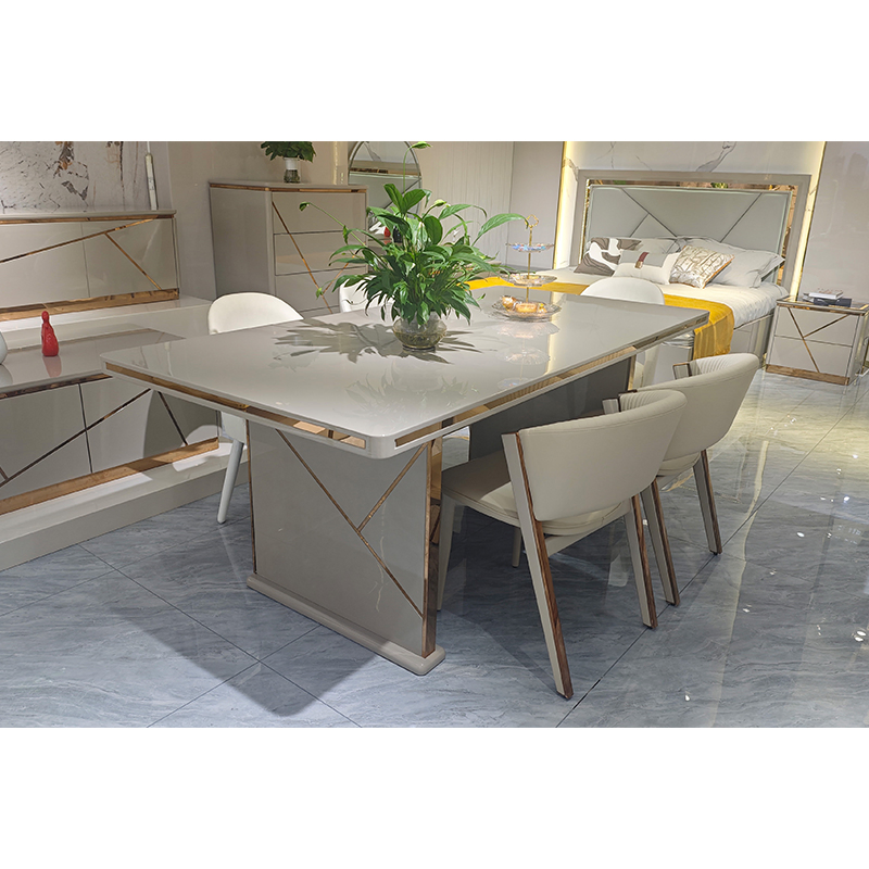 Foshan Wholesale Modern Wood Dining Table Set Luxury Wooden Dining Room Home Furniture