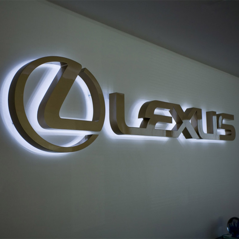 Custom Stainless Steel 3D LED Signage for Business Buildings