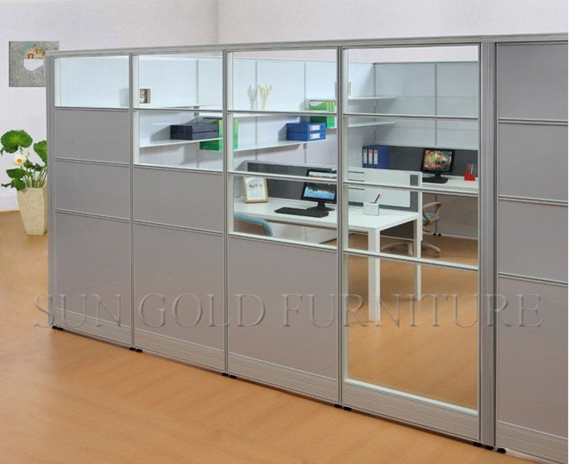 Customized Glass MDF Wood Partition Wall Soundproof Room Divider (SZ-WST788)