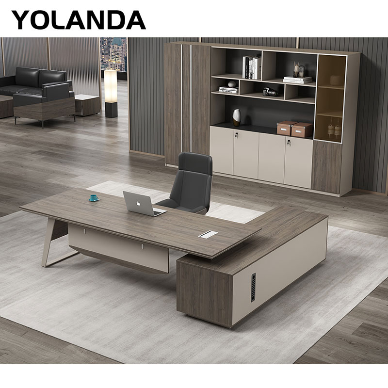 Yolanda New Modern Table Latest Executive L Shaped Office Desks Luxury Office Furniture Designs Boss CEO Corner Desk