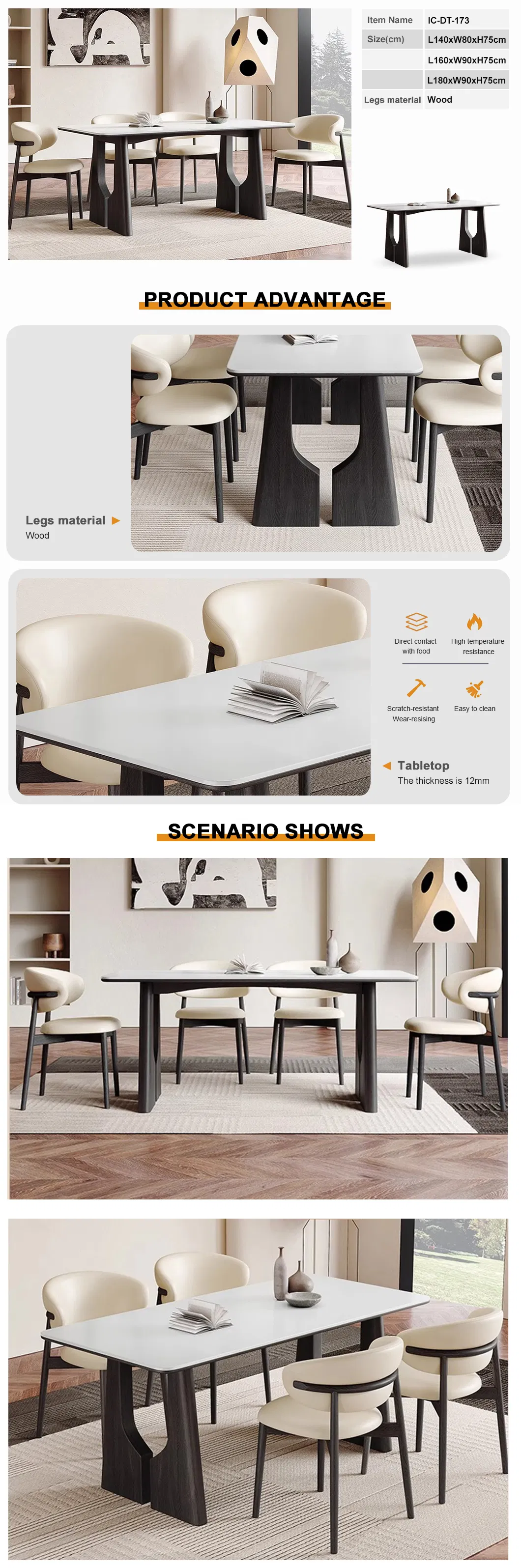 Sintered Stone Table Display