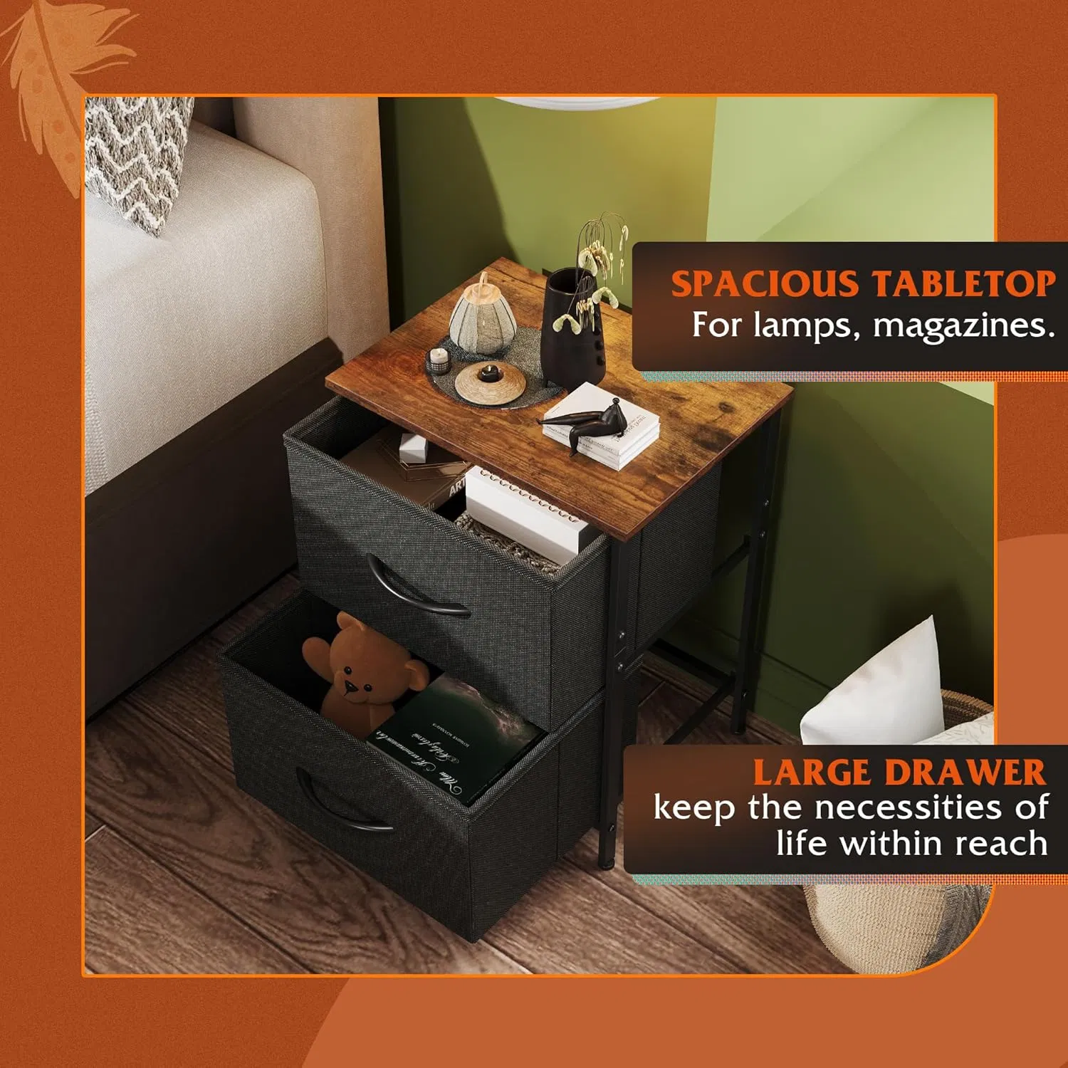 Hot Sale Hotel Bedroom Furniture Wooden Furniture Bedside Table Storage Nightstand