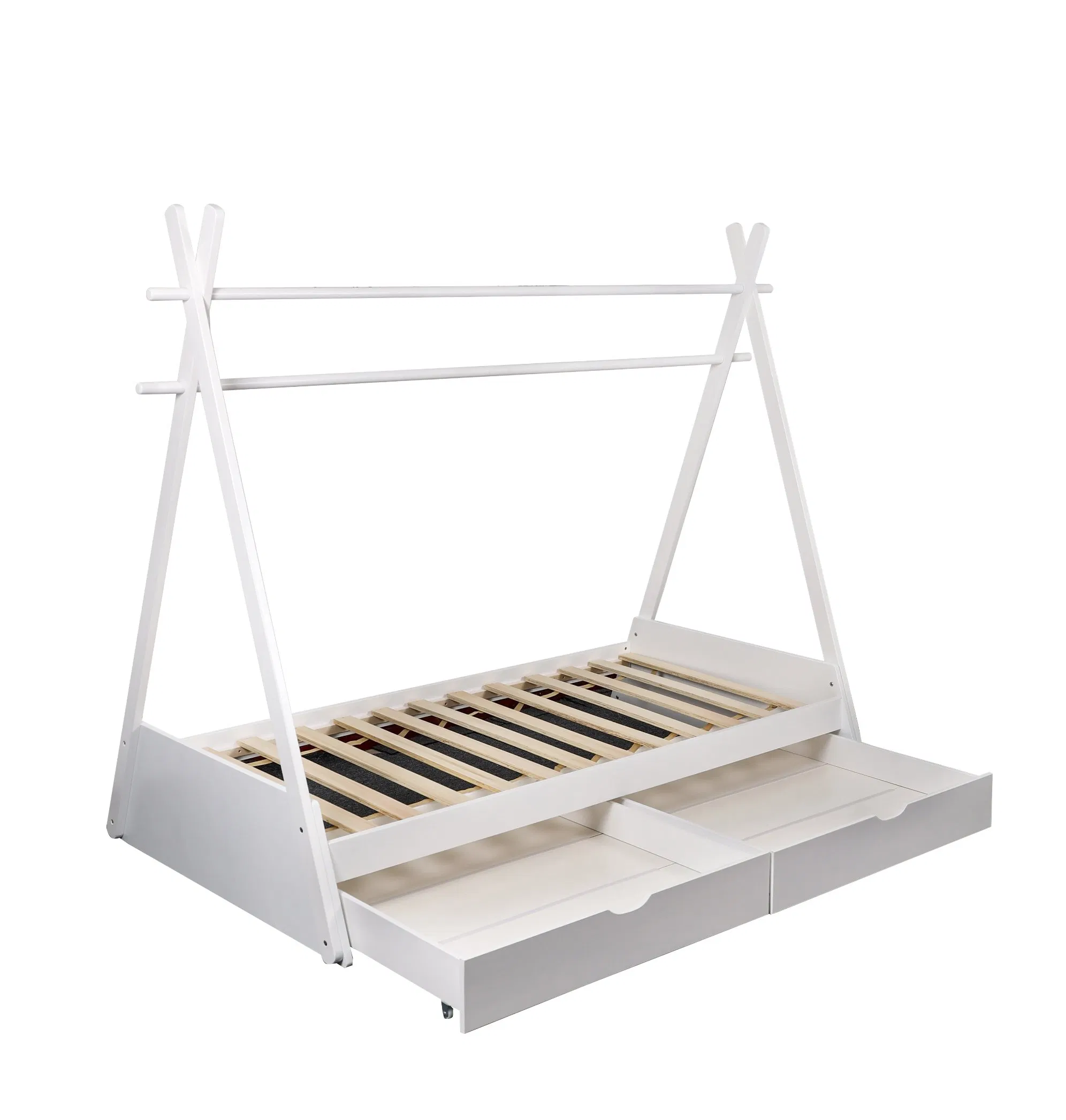 Storage Space House Bed Painting Color Customized Wooden Kids Furniture