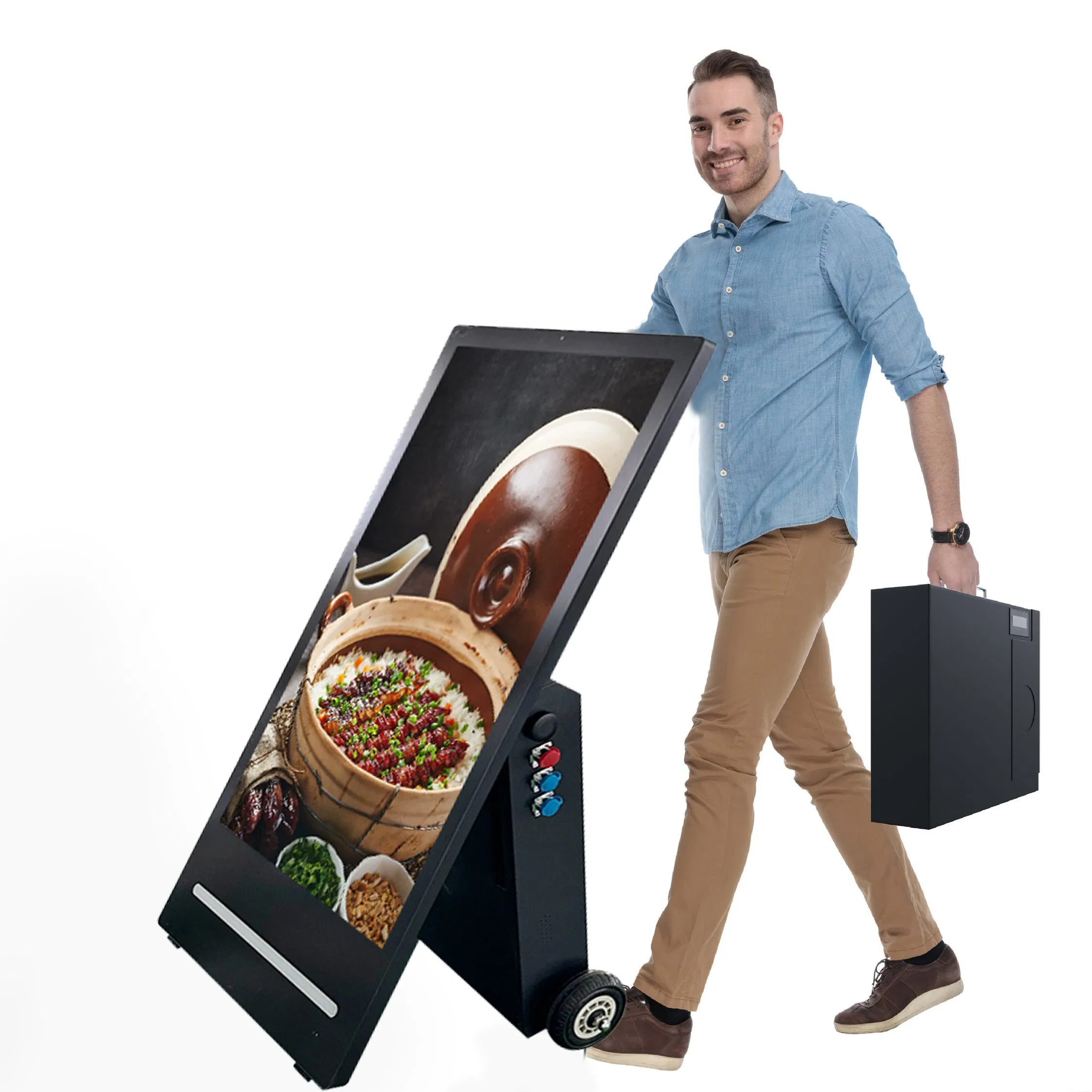 4. Outdoor 43-Inch Digital Signage Screen with Wooden Case Packaging