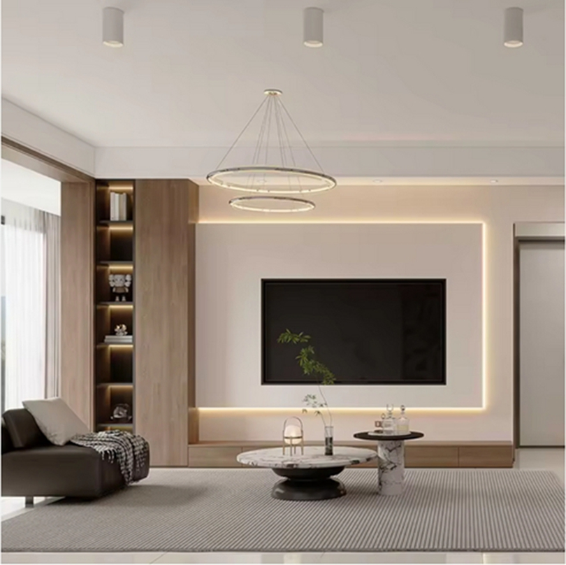 Modern TV Stand with 3 Cabinets &amp; Open Shelves &amp; Steel Leg, Minimalist Wooden Sturdy TV Console