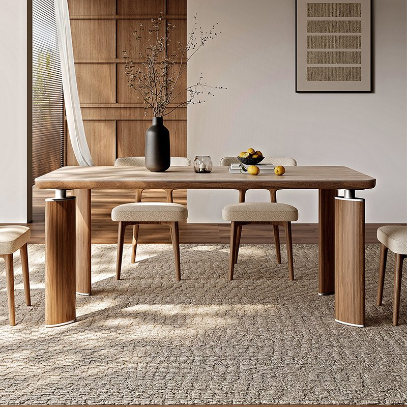 Luxury Travertine Sintered Stone Rectangle Dining Table Set 6 8 Chairs Modern Wooden Stainless Steel Restaurant Dining Room Furniture