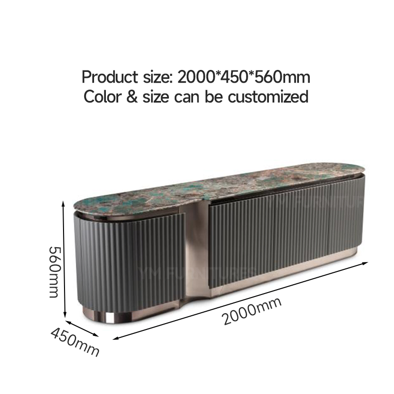 Apartment Minimalist Design Floor Standing Cabinet Home Furniture Marble TV Stand Table