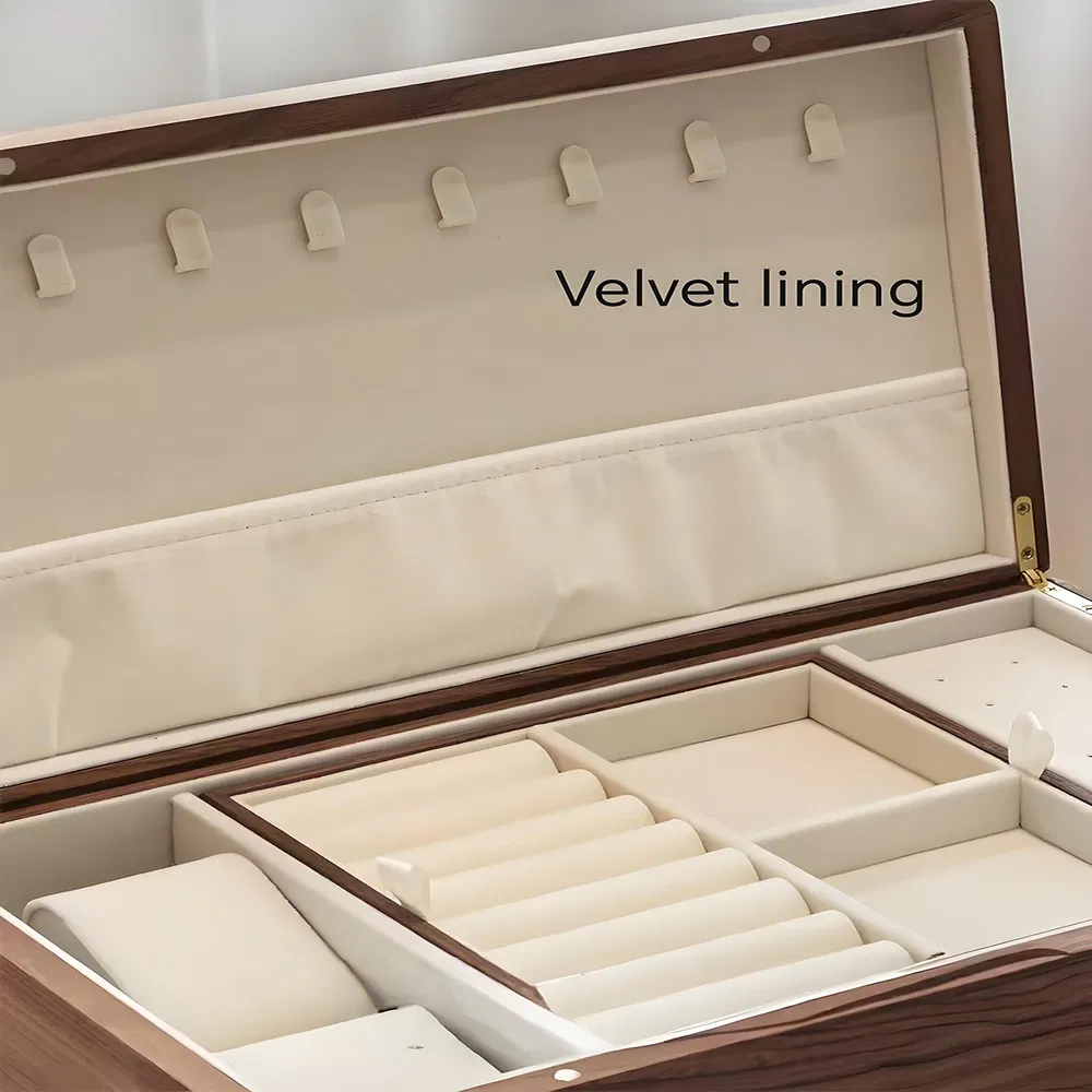 Handcrafted Wood Black Walnut Jewelry Box for Jewelry and Gift