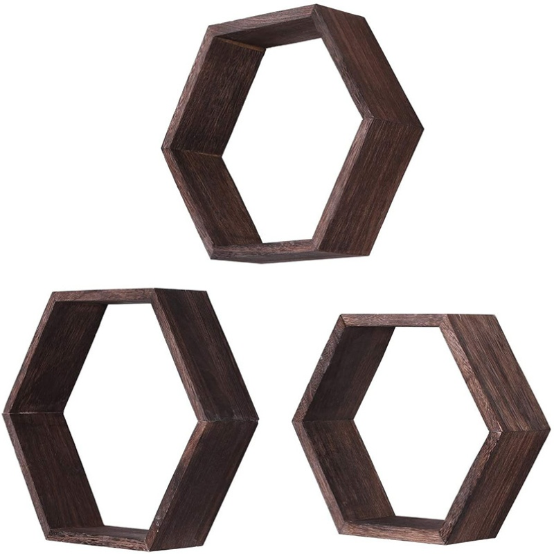 Sleek Modern Design Floating Solid Wood Wooden Wall Book Shelf