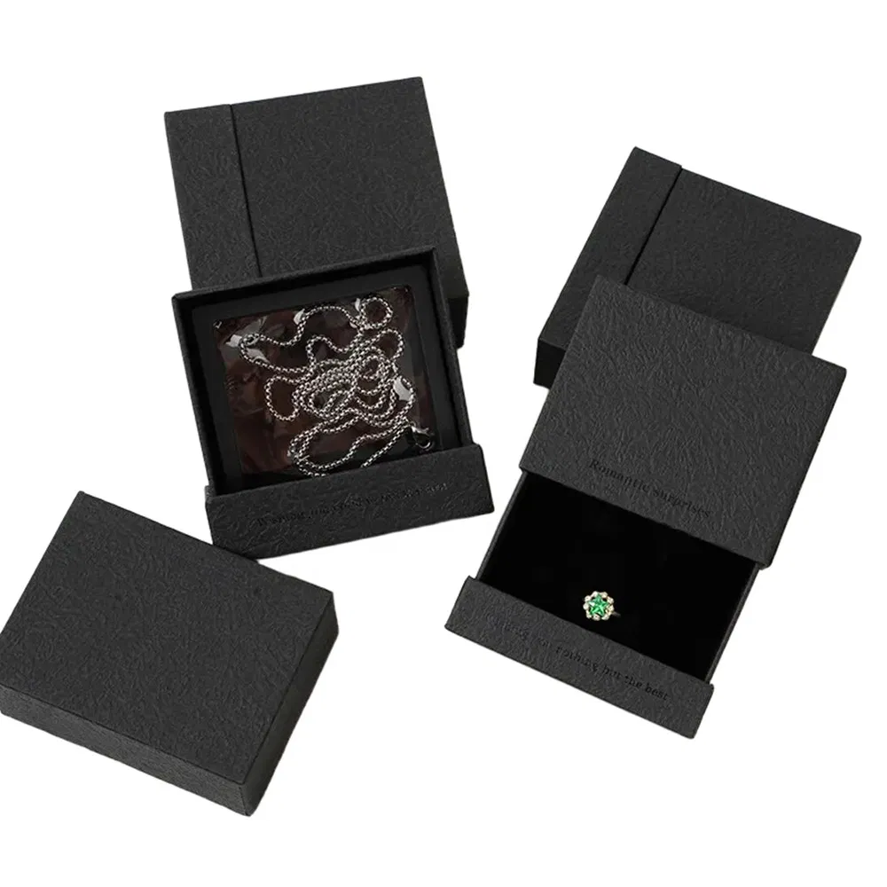 Premium Handcrafted Red Cardboard Jewelry Box with Specialty Paper Lining