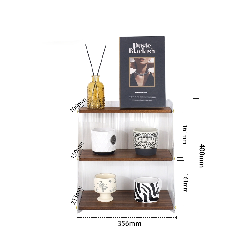 Wooden Cantilever Shelf Organizer for Kitchen Snack Storage in Green