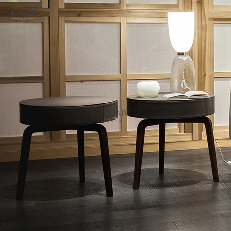 Ekar Vela Modern Luxury Nightstand Side Table with Storage for Premium Bedrooms and Homes for Apartments