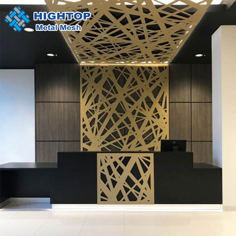 Interior Decoration Panel Laser Cut Garden Rose Gold Room Divider