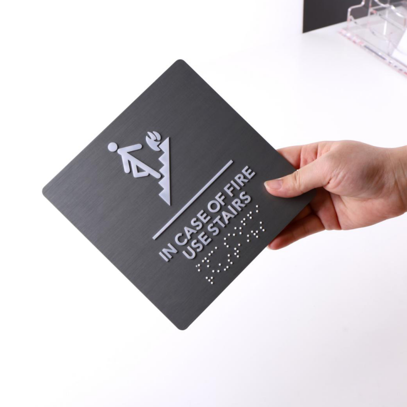 Custom Ada Compliant Signage Metal Bead Braille Signage for Business