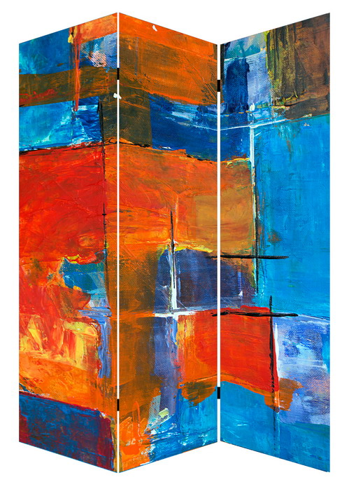 Factory Decorative Morocco Pattern 3 Panel Canvas/Wooden Folding Room Dividers for Home