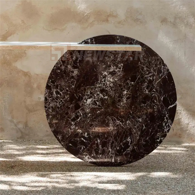 Custom Marble Entryway Table Stone Legs Travertine Marble Top Modern Luxury Hallway Marble Console Table