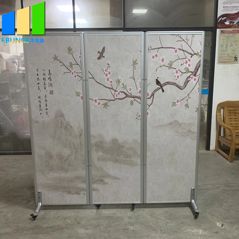 Foldable Room Divider on Wheels DIY Interior Wood Partition Wall on Wheel
