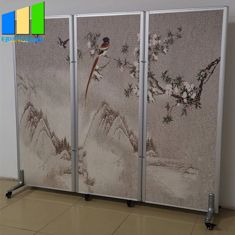 Foldable Room Divider on Wheels DIY Interior Wood Partition Wall on Wheel