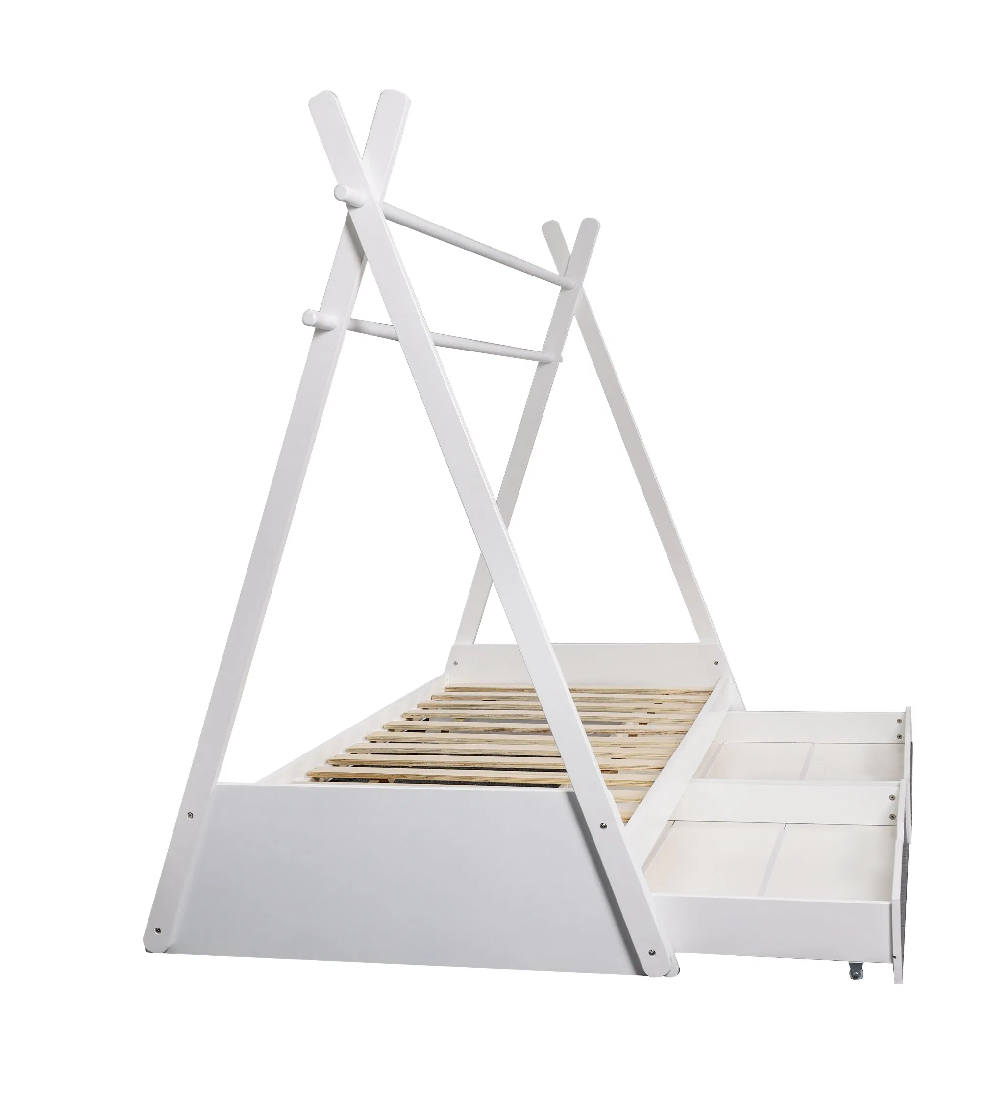 Storage Space House Bed Painting Color Customized Wooden Kids Furniture