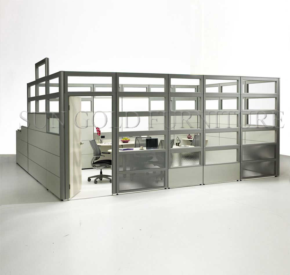 Customized Glass MDF Wood Partition Wall Soundproof Room Divider (SZ-WST788)