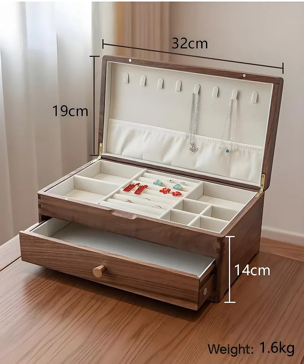 Luxury Handcrafted Wooden Jewelry Box for Storage and Gift