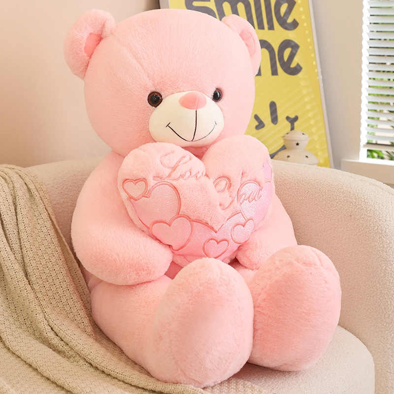 Purple Heart Teddy Bear Plush Toy Valentine's Day Giant Human Size Bear Stuffed Animal Doll Super Soft Toys Sleeping Long Pillow
