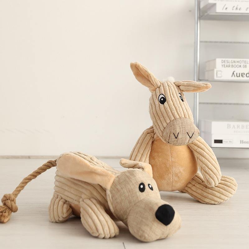 Eco-Friendly Animal-Shaped Dog Squeaky Toys Fashion Bite-Resistant Pet Plush Toy Fluffy Soft Pet Stuffed Toy