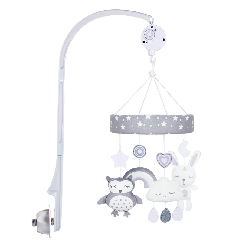 Sensory Development Rotating Arm and Detachable Plush Toys Musical Crib Mobile Toys