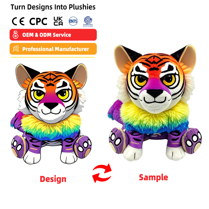Plushie Custom Design Soft Plush Sitting Tiger Plush Toys Stuffed Animal