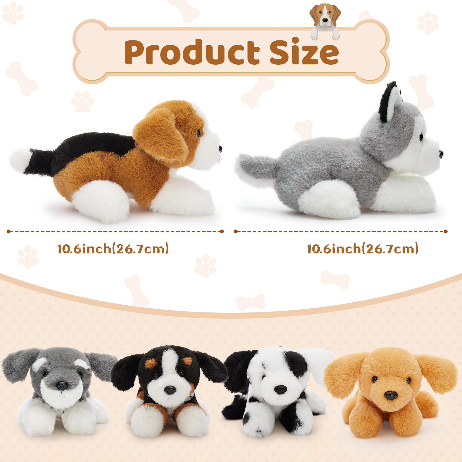 Factory Wholesale All Kinds of Cute Dog Plush Toy Sets for Claw Machine Stuffed Animal Emotional Soothing Bedroom Decoration