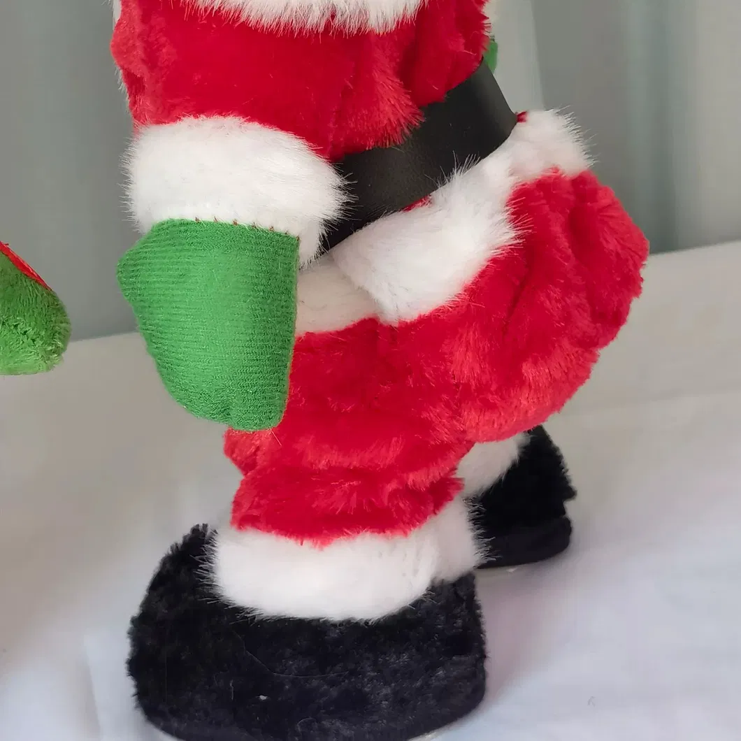 Christmas Santa Claus Toys Plush Figure Toys Musical Santa Claus Xmas Electric Singing and Dancing Dolls