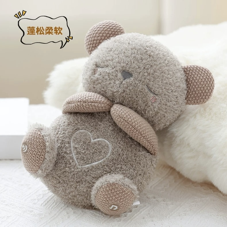 Breathing Plush Bear Toy for Soothing and Lulling Newborn Babies