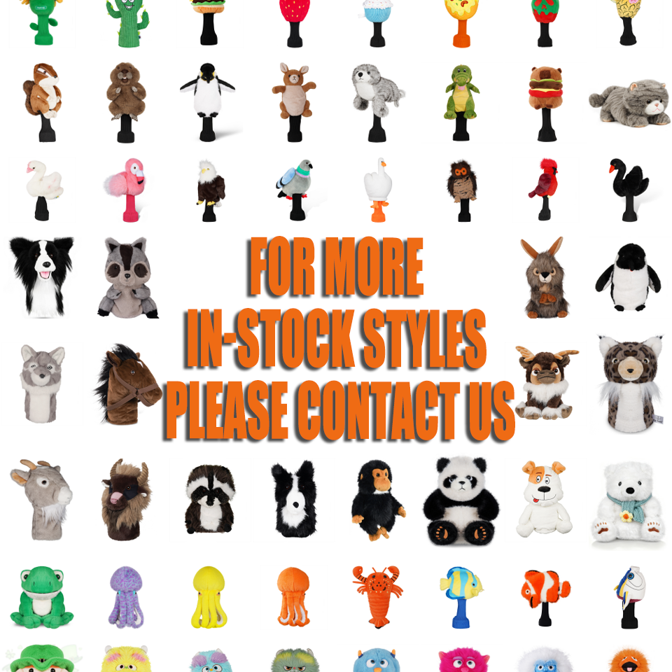 In Stock Golf Driver Animal Head Covers Cute Head Cartoon Animal Dog Cow Plush Doll Toy Golf Headcovers