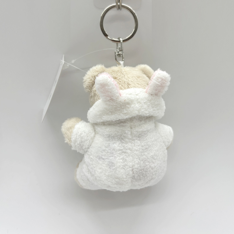 Eco-friendly Couple Pajamas Teddy Bear Plush Toy Keychain Factory Custom Plush Keychain for Bag Decoration